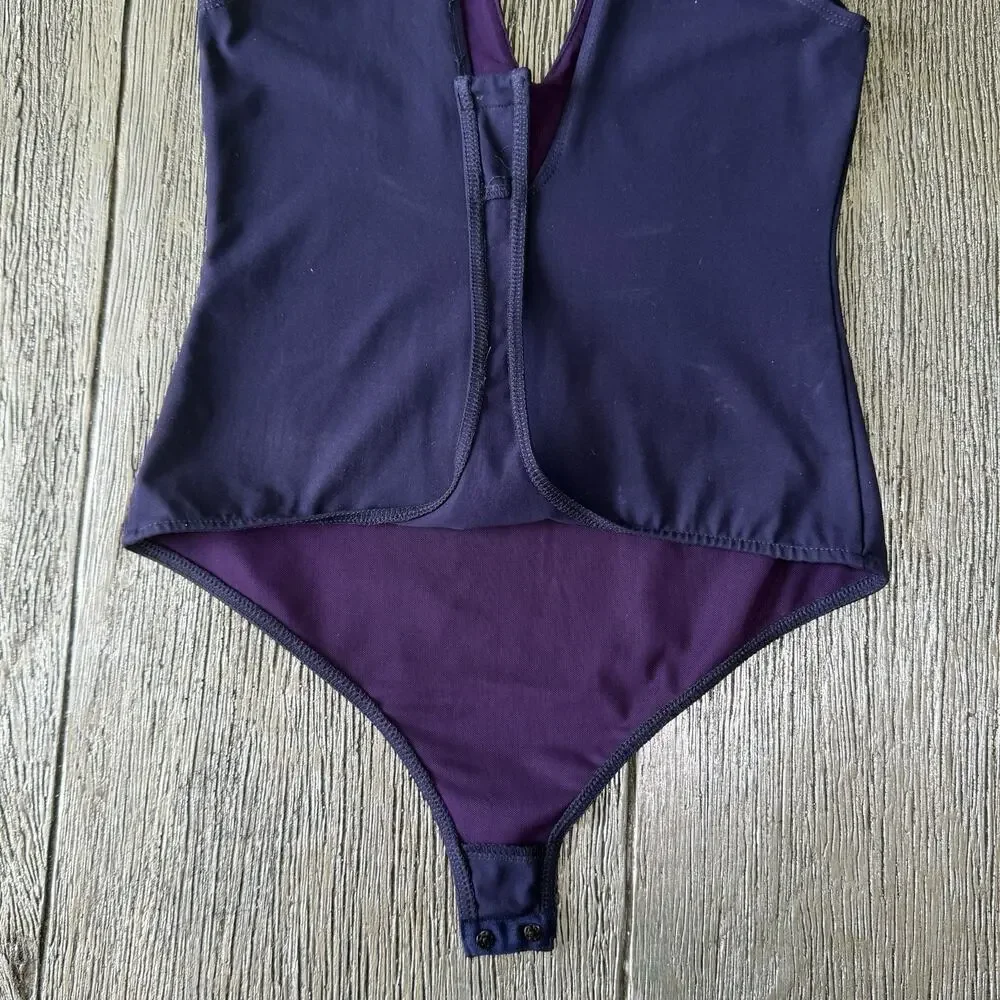 Free People Intimately FP Keep It Sleek Bodysuit Black V Neck Sleeveless Top S